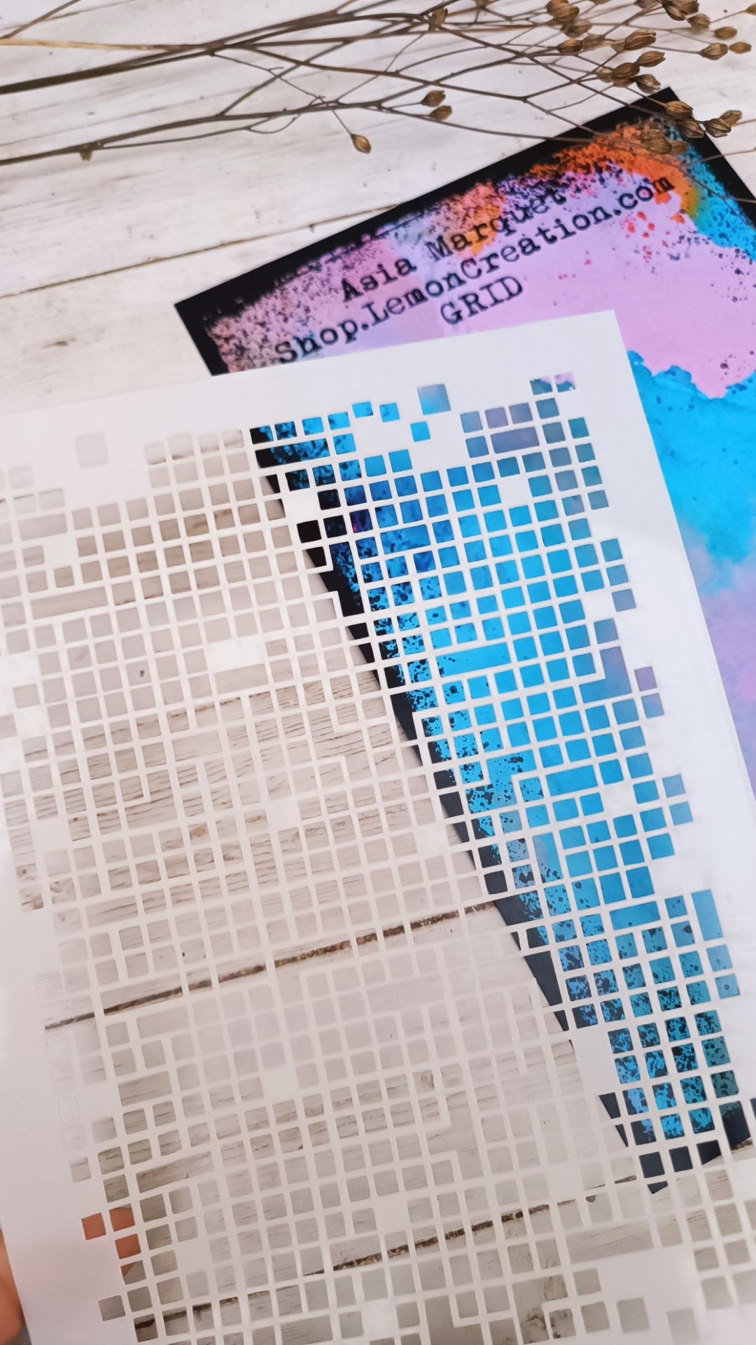Mixed Media Stencil- GRID