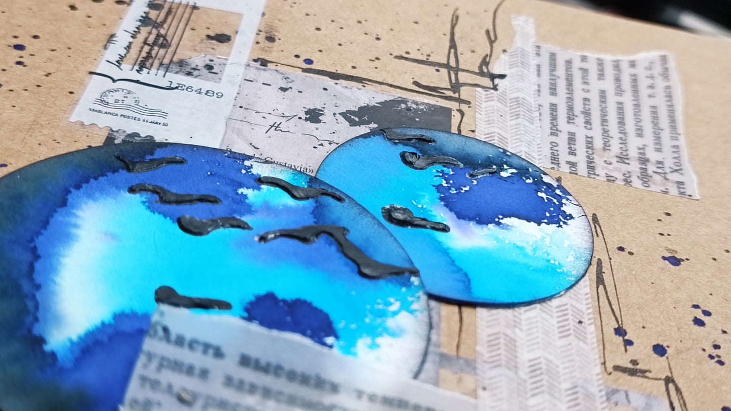 Mixed media stencil- FLOCK OF BIRDS