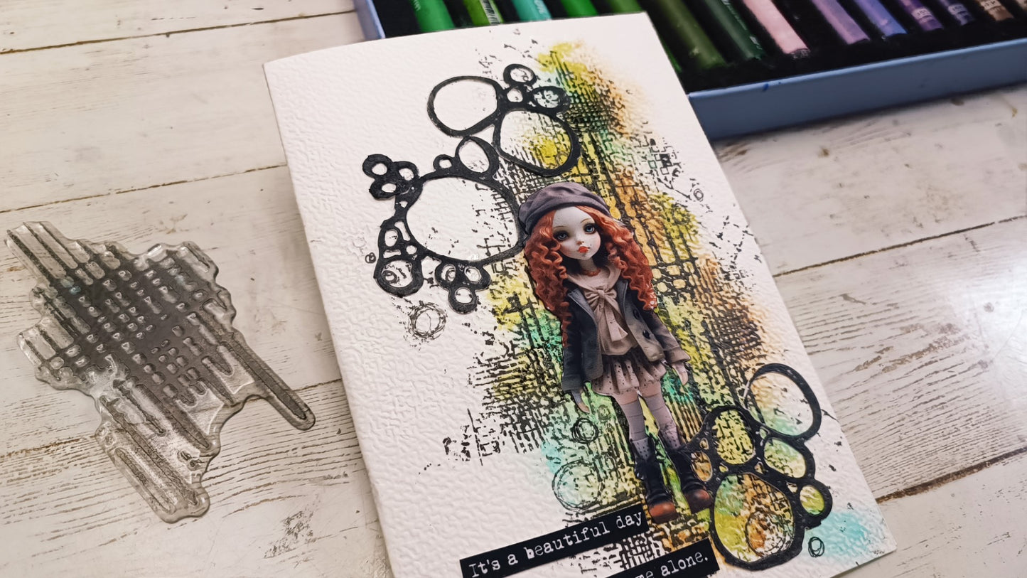 Set of photopolymer stamps- ALONG THE LINES