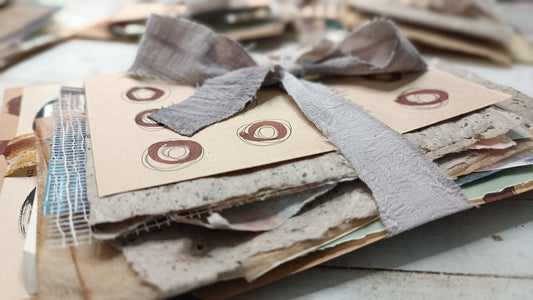 CURATED PAPER BUNDLE with handmade mark-making papers. Bundle 1