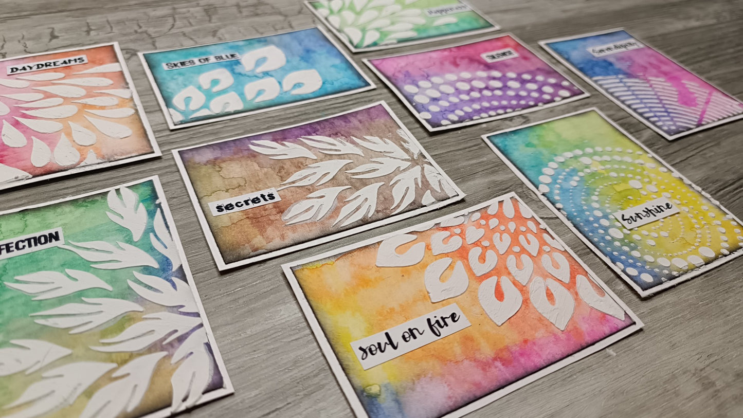 Mixed media stencil- MANDALA-LA