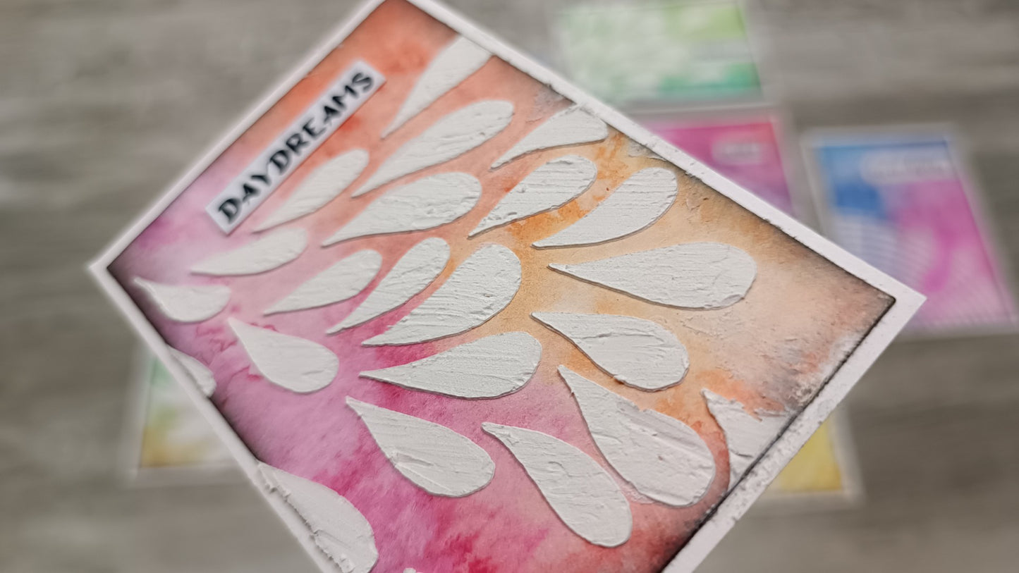 Mixed media stencil- DROPLET CLUSTER