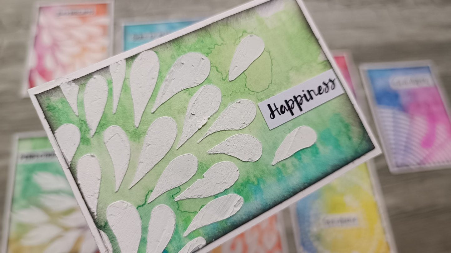 Mixed media stencil- DROPLET CLUSTER