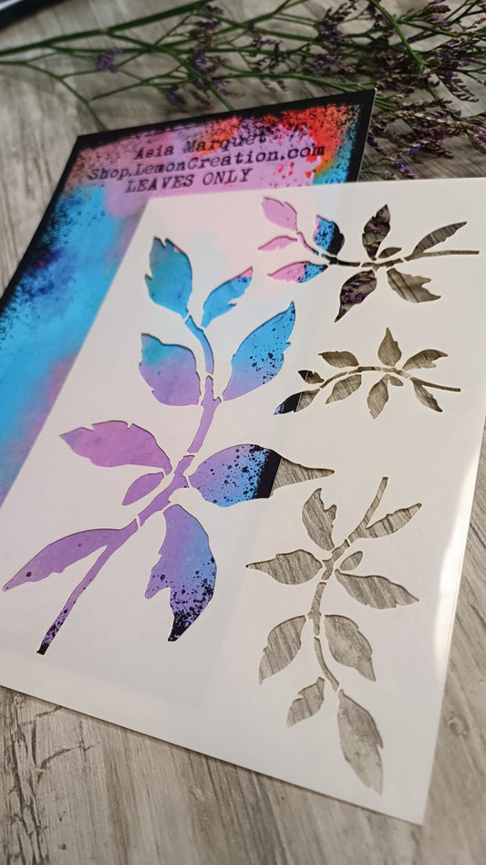 Mixed Media Stencil- LEAVES ONLY
