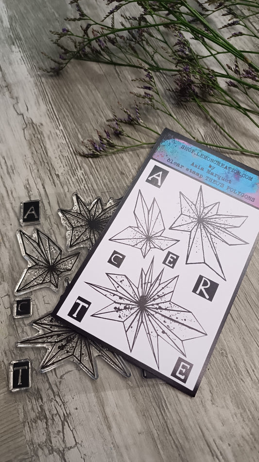 Set of photopolymer stamps- THEO'S POLYGONS