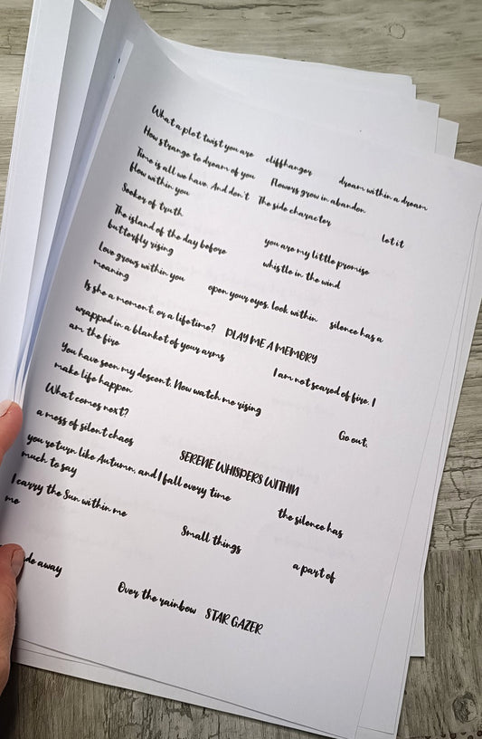 DIGITAL DOWNLOAD FILE-  Words Are Poetry-  sentiments for crafting