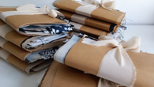 CURATED PAPER BUNDLE with handmade mark-making papers. Bundle 2