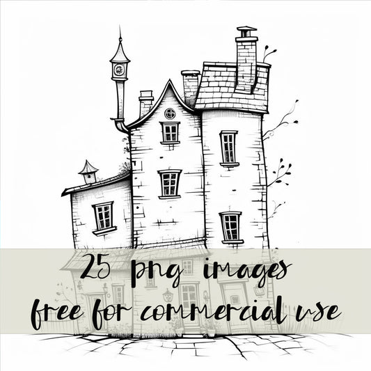 DIGITAL DOWNLOAD FILE- Black & White Houses