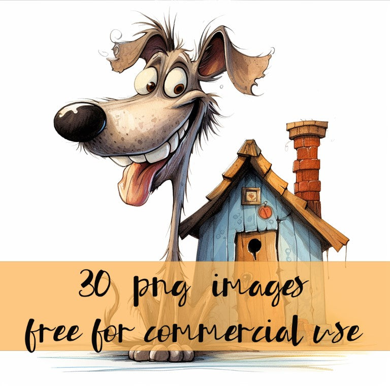 DIGITAL DOWNLOAD FILE- Crazy Dogs with houses