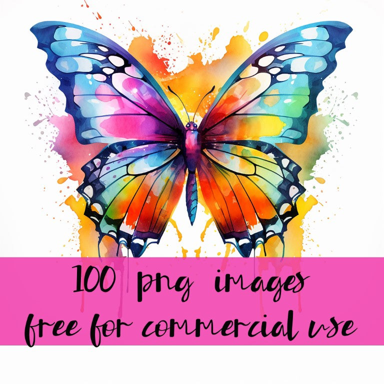 DIGITAL DOWNLOAD FILE- Watercolored butterflies
