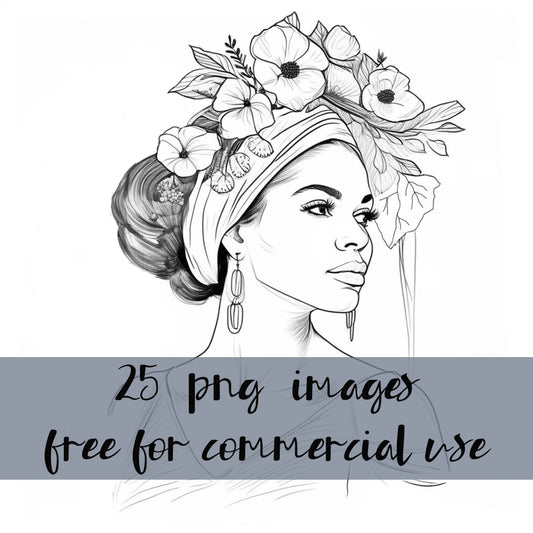 DIGITAL DOWNLOAD FILE- Black & White Beautiful Faces