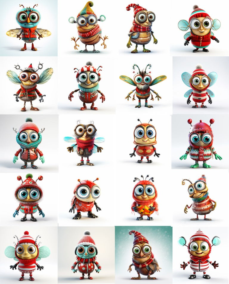 DIGITAL DOWNLOAD FILE- Super Cute Winter bugs