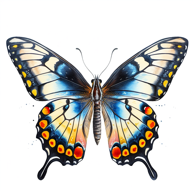DIGITAL DOWNLOAD FILE- Watercolored butterflies