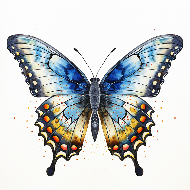 DIGITAL DOWNLOAD FILE- Watercolored butterflies