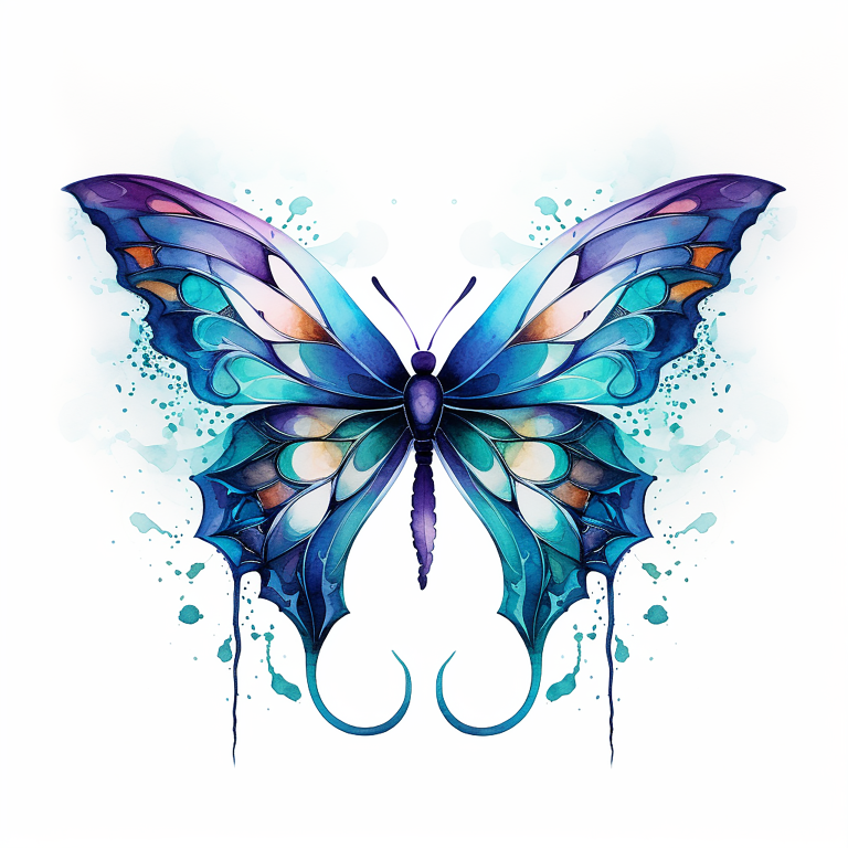 DIGITAL DOWNLOAD FILE- Watercolored butterflies