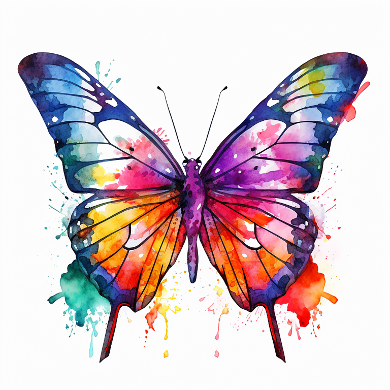 DIGITAL DOWNLOAD FILE- Watercolored butterflies