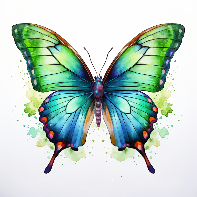 DIGITAL DOWNLOAD FILE- Watercolored butterflies