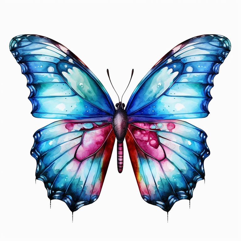 DIGITAL DOWNLOAD FILE- Watercolored butterflies