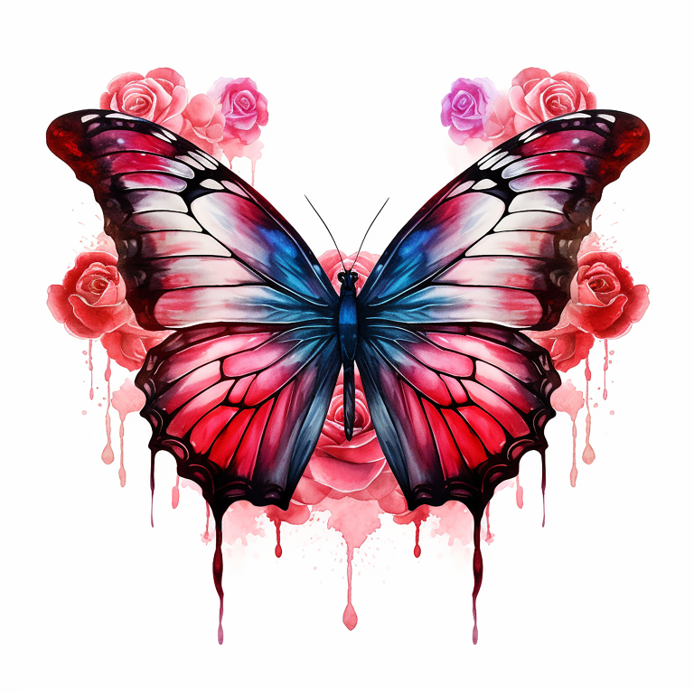 DIGITAL DOWNLOAD FILE- Watercolored butterflies