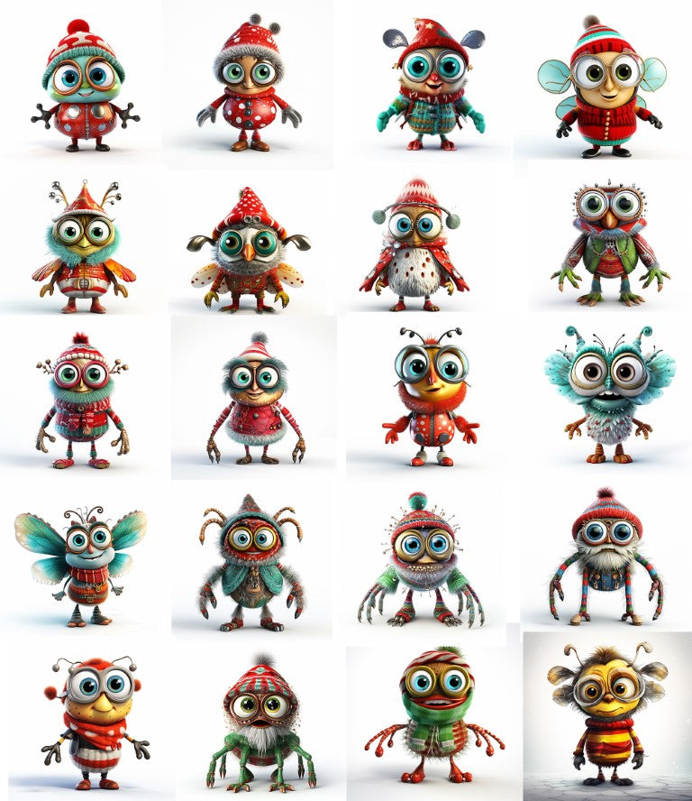 DIGITAL DOWNLOAD FILE- Super Cute Winter bugs