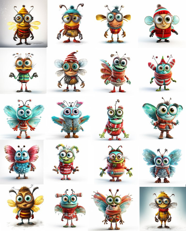 DIGITAL DOWNLOAD FILE- Super Cute Winter bugs