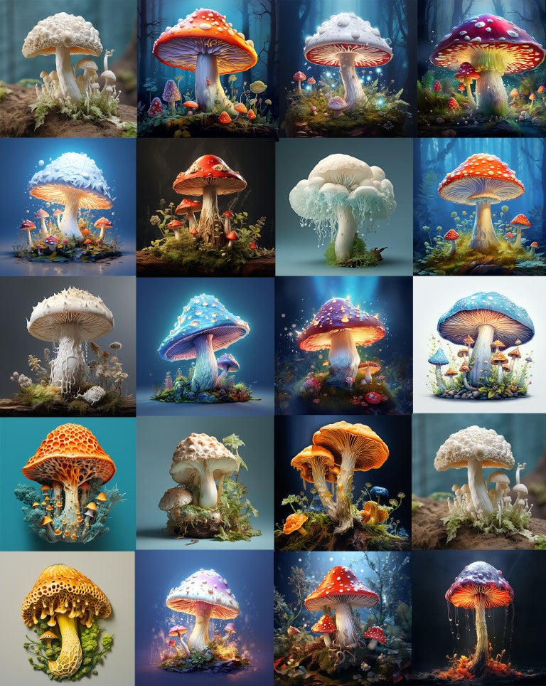 DIGITAL DOWNLOAD FILE- Whimsical Mushrooms