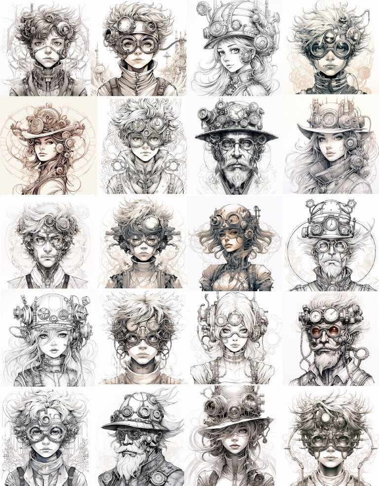 DIGITAL DOWNLOAD FILE- Steampunk Portraits