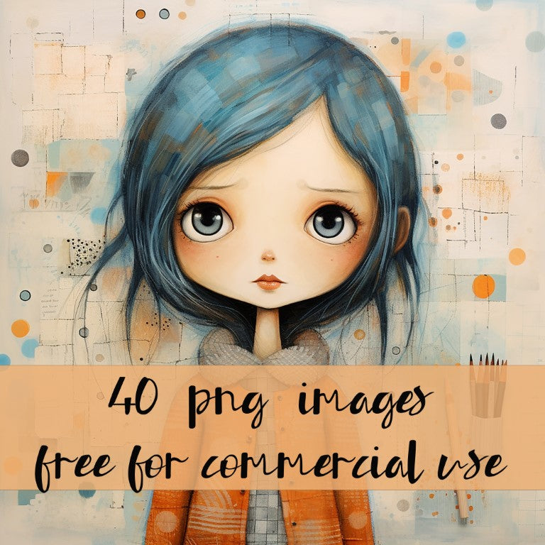 DIGITAL DOWNLOAD FILE- Whimsical Girls/ Innocent Dolls