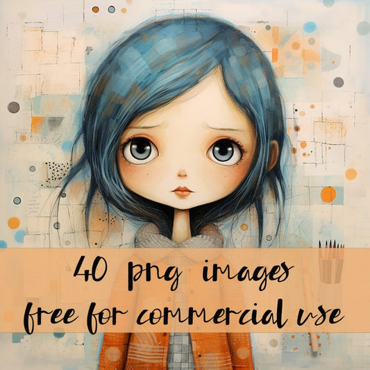 DIGITAL DOWNLOAD FILE- Whimsical Girls/ Innocent Dolls