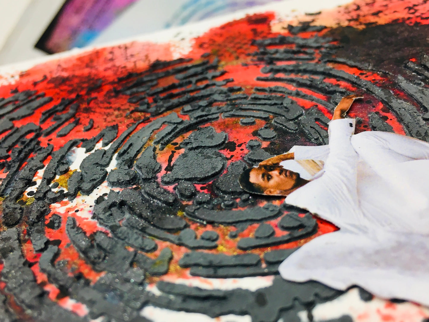 Mixed media stencil- SUNKEN ATLANTIS