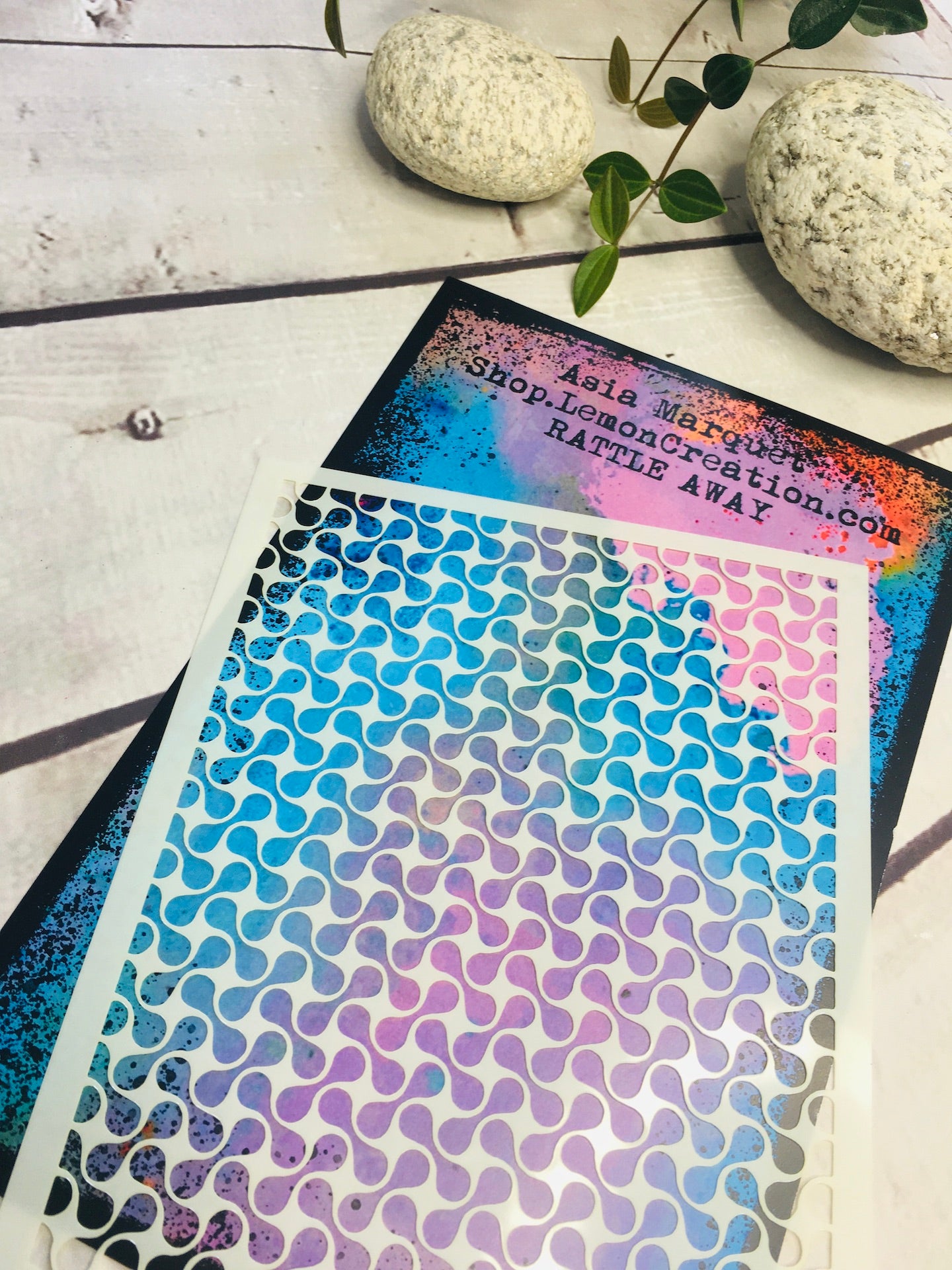 Mixed Media Stencil- RATTLE AWAY