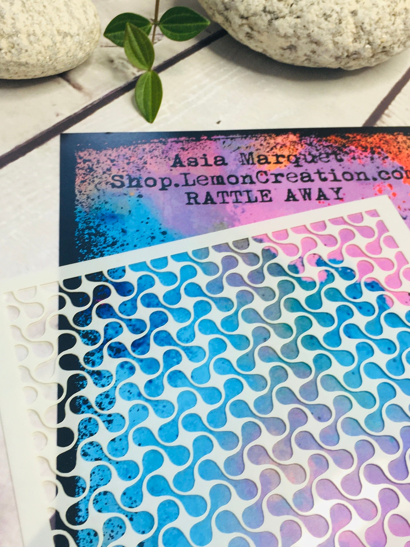 Mixed Media Stencil- RATTLE AWAY