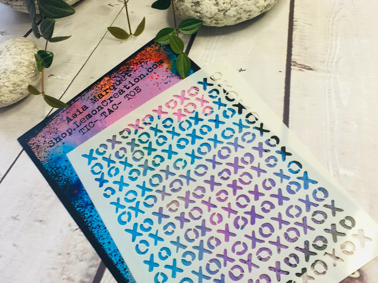 Mixed Media Stencil- TIC TAC TOE