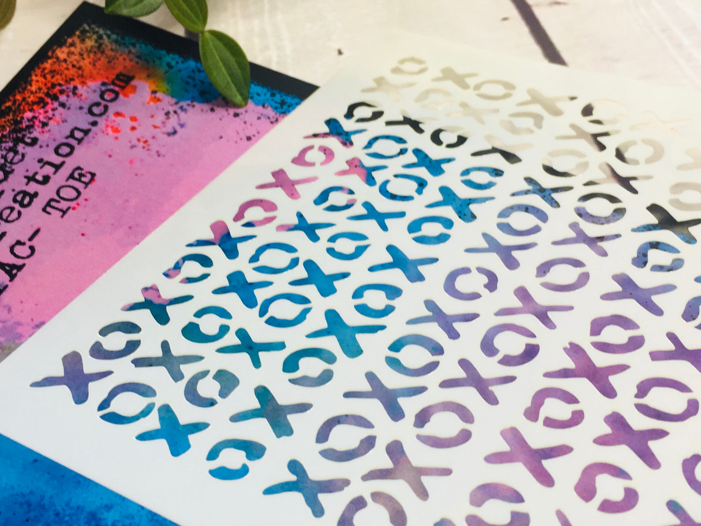 Mixed Media Stencil- TIC TAC TOE