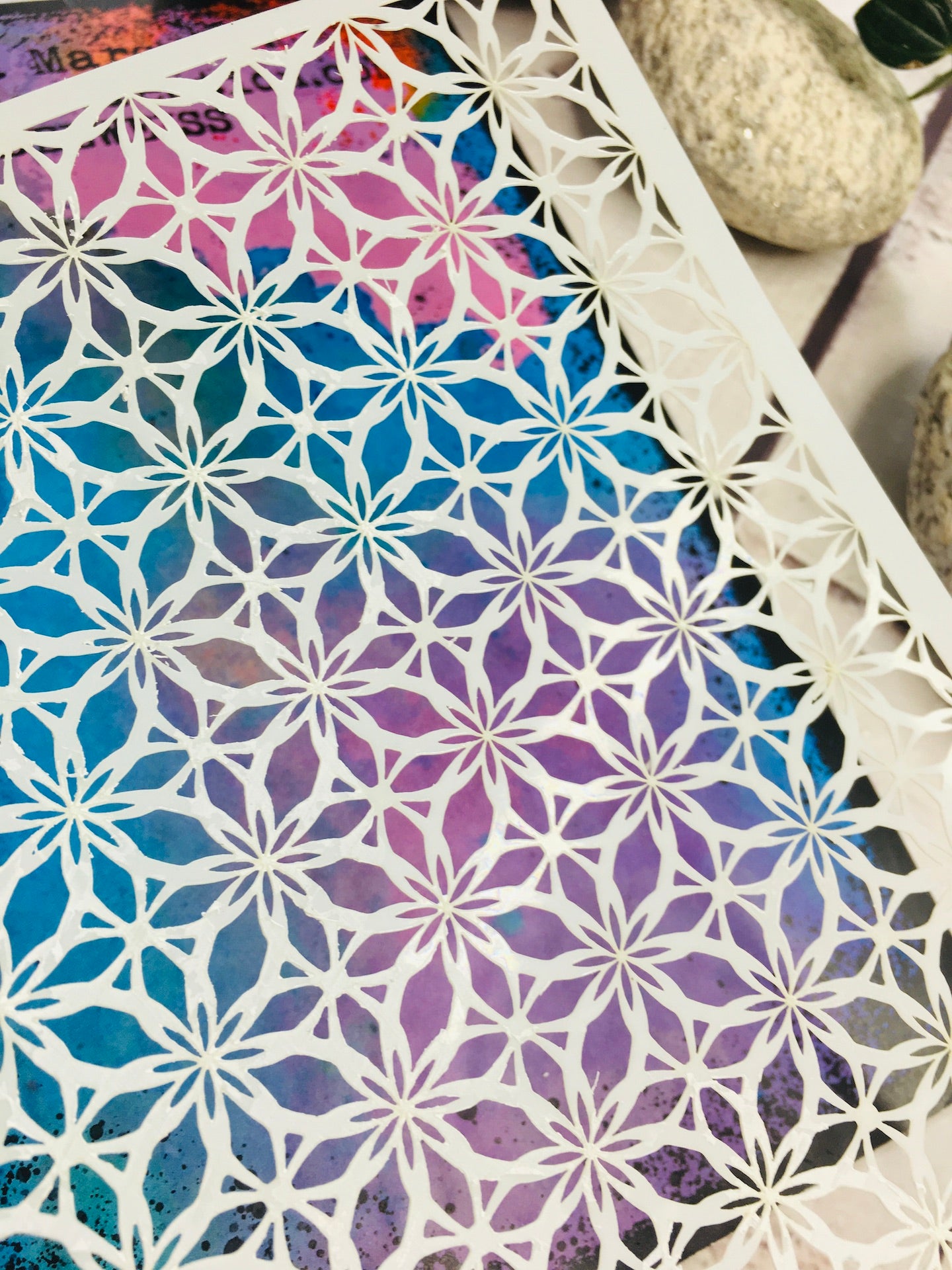 Mixed Media Stencil- EDELWEISS