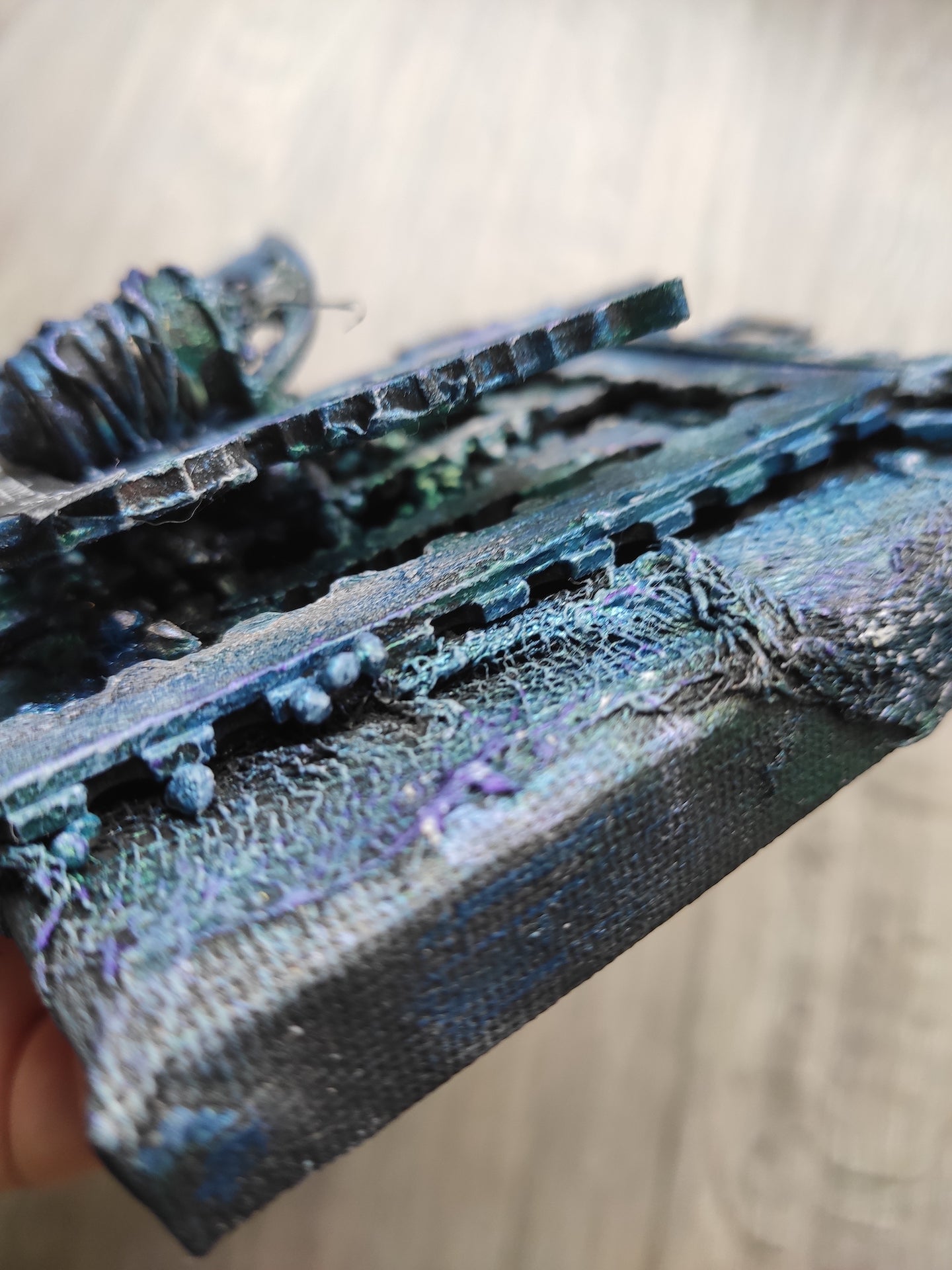 Mixed media decorative canvas/ industrial style butterfly canvas