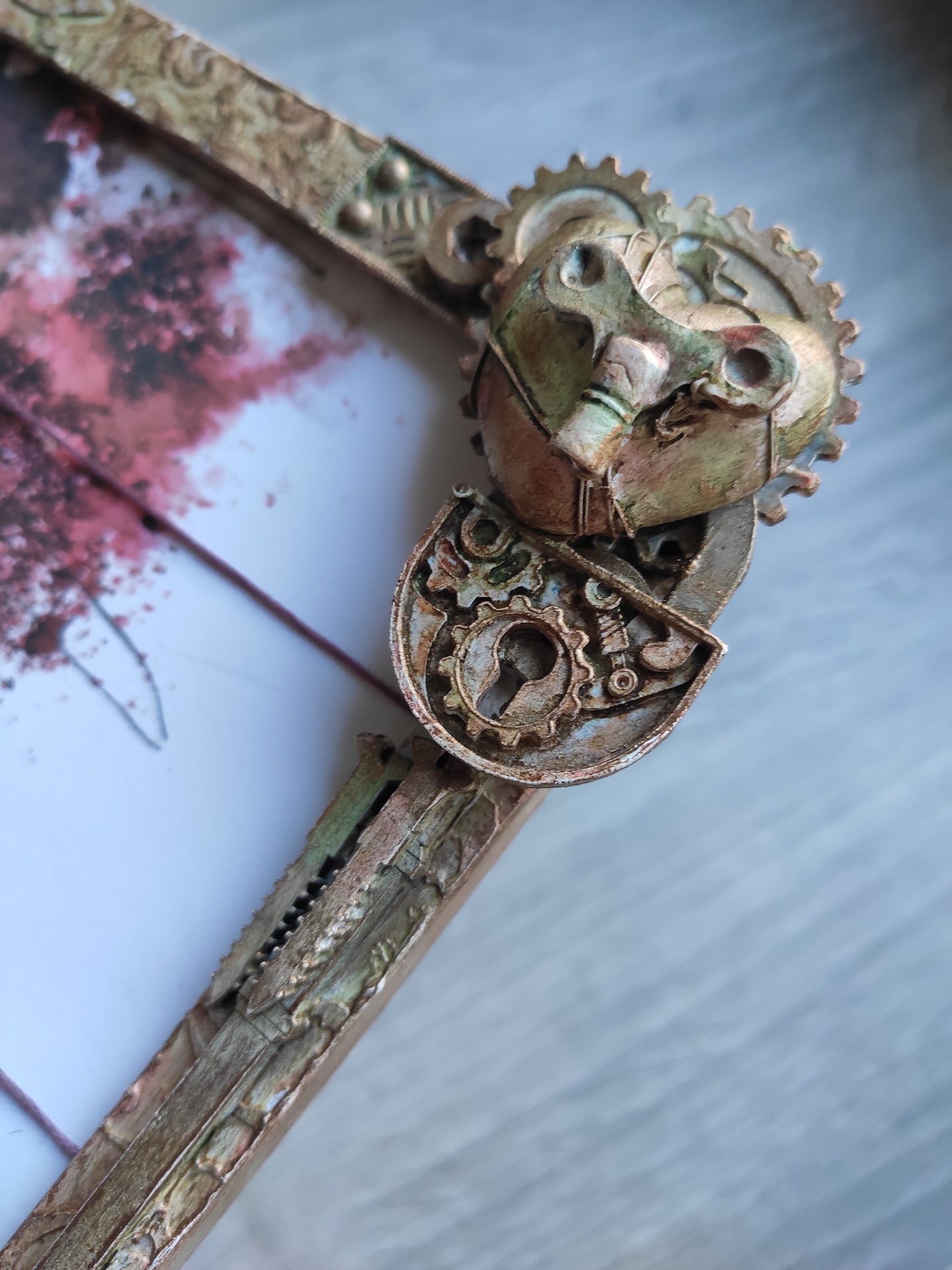 Altered frame- earrings and hair clips holder