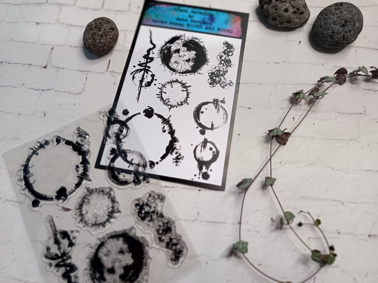 Set of photopolymer  stamps- ROUND & ROUND