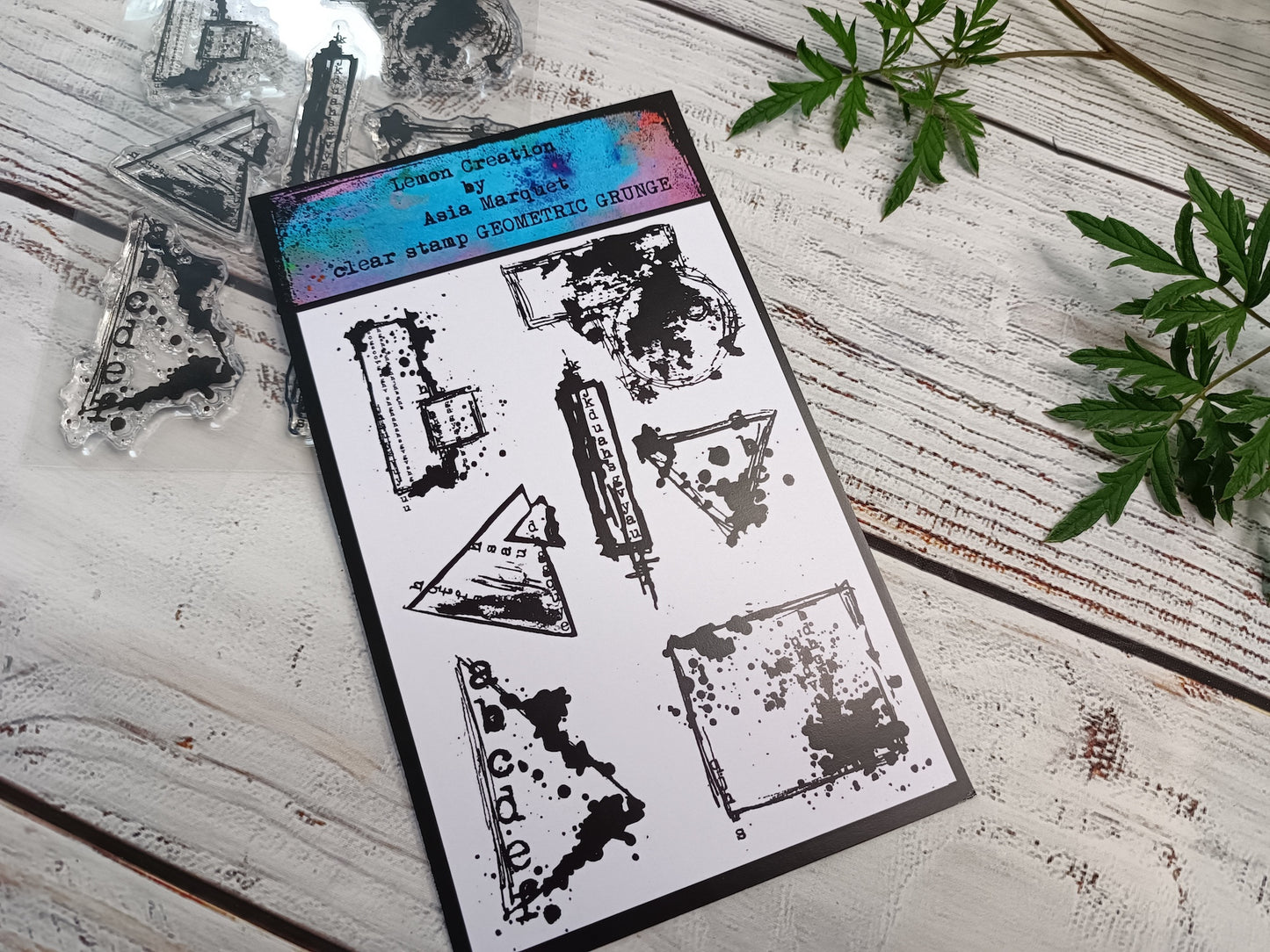 Set of photopolymer stamps- GEOMETRIC GRUNGE