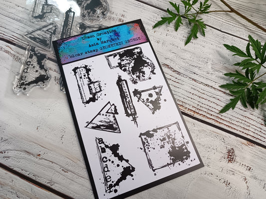 Set of photopolymer stamps- GEOMETRIC GRUNGE