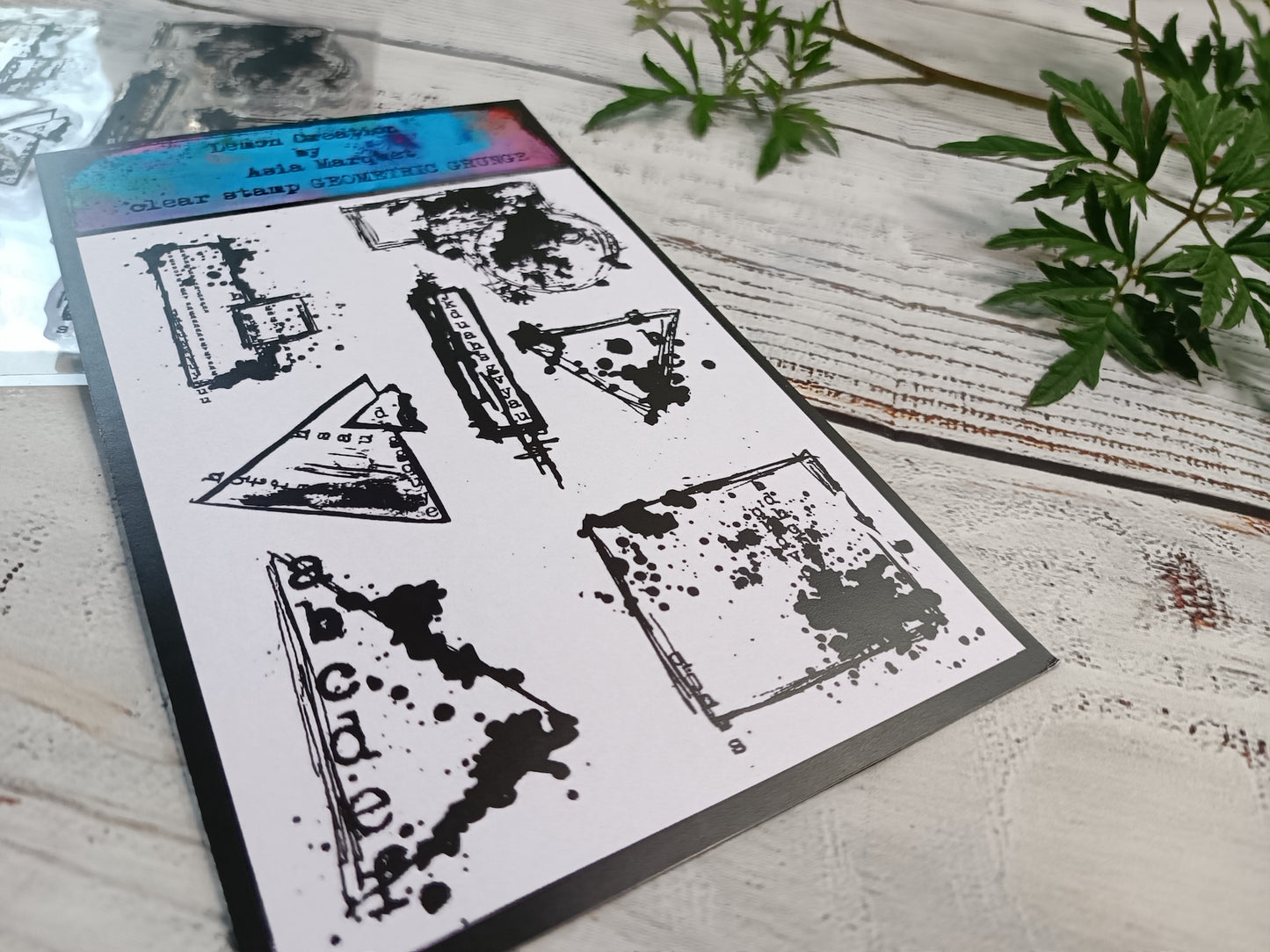 Set of photopolymer stamps- GEOMETRIC GRUNGE