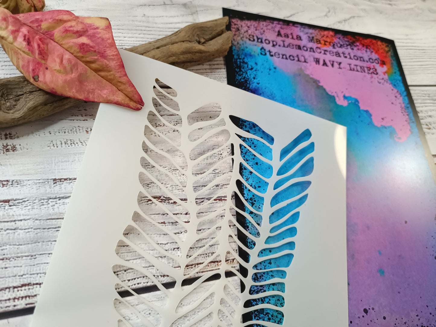Mixed Media Stencil-  WAVY LINES
