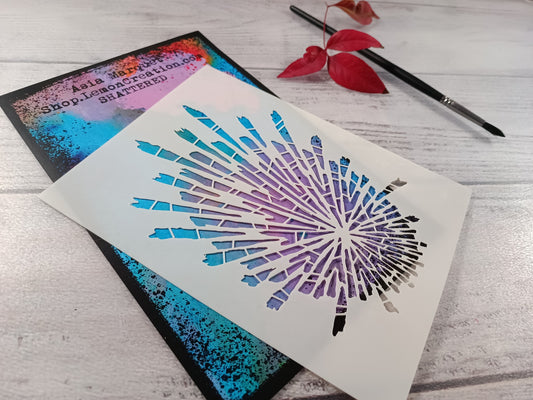 Mixed media stencil- SHATTERED