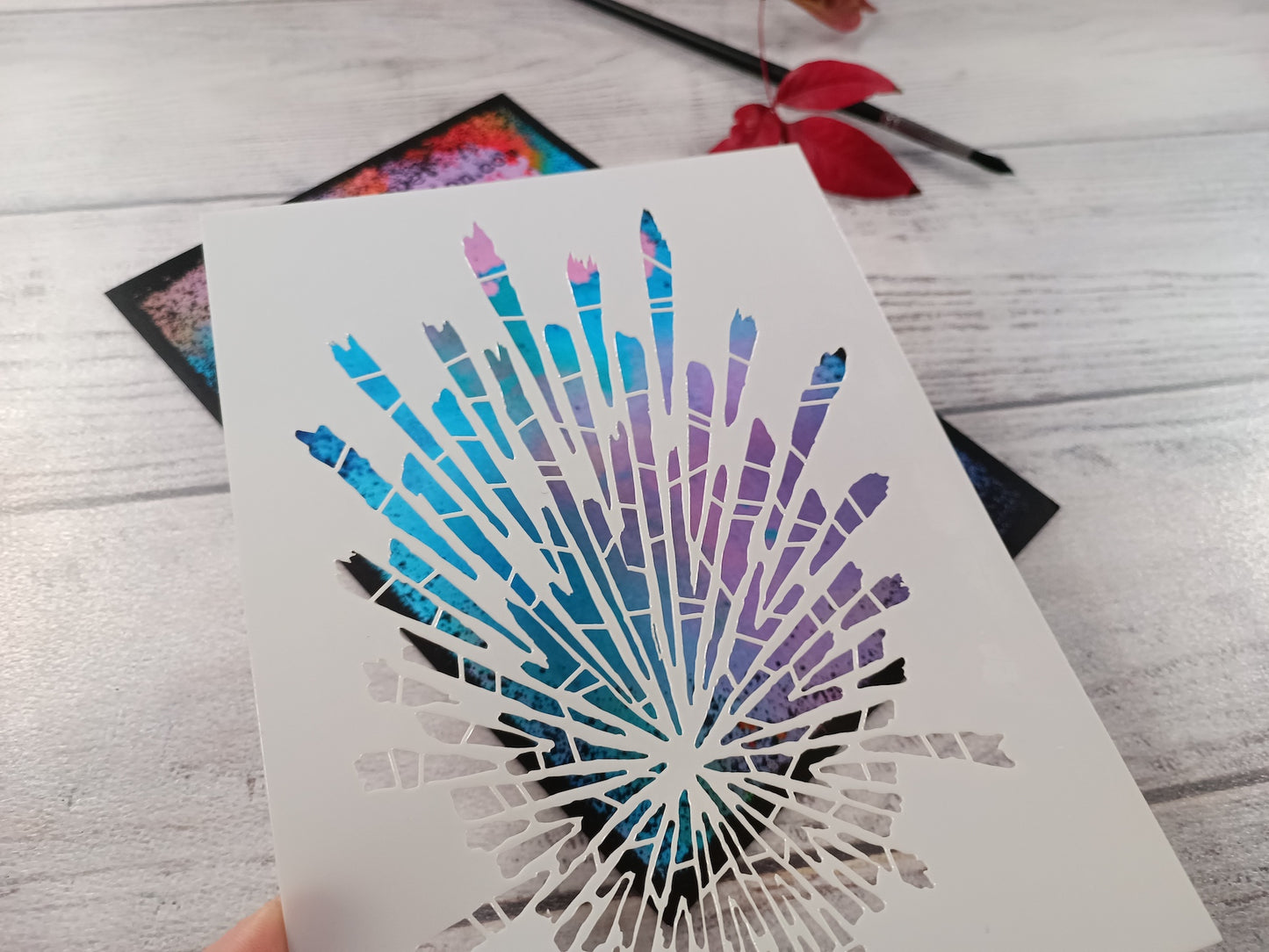 Mixed media stencil- SHATTERED
