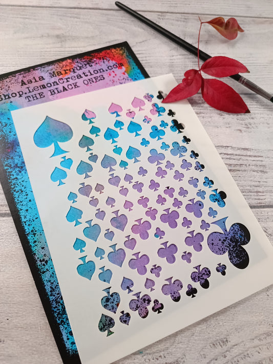 Mixed media stencil- THE BLACK ONES