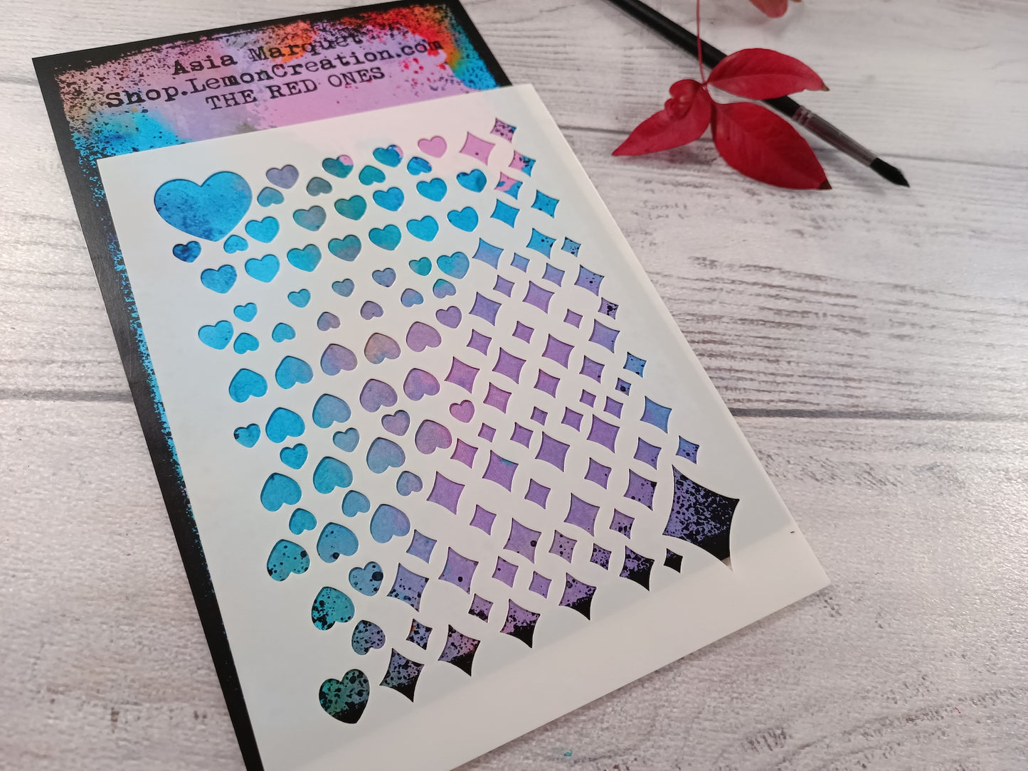 Mixed media stencil- THE RED ONES