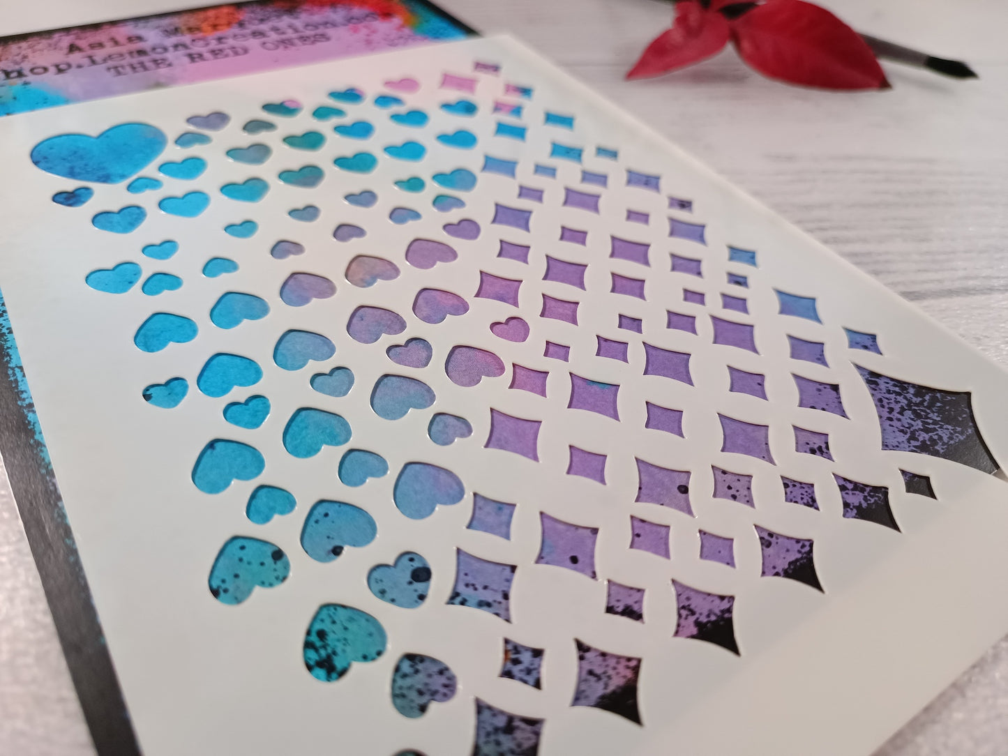 Mixed media stencil- THE RED ONES