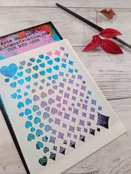 Mixed media stencil- THE RED ONES