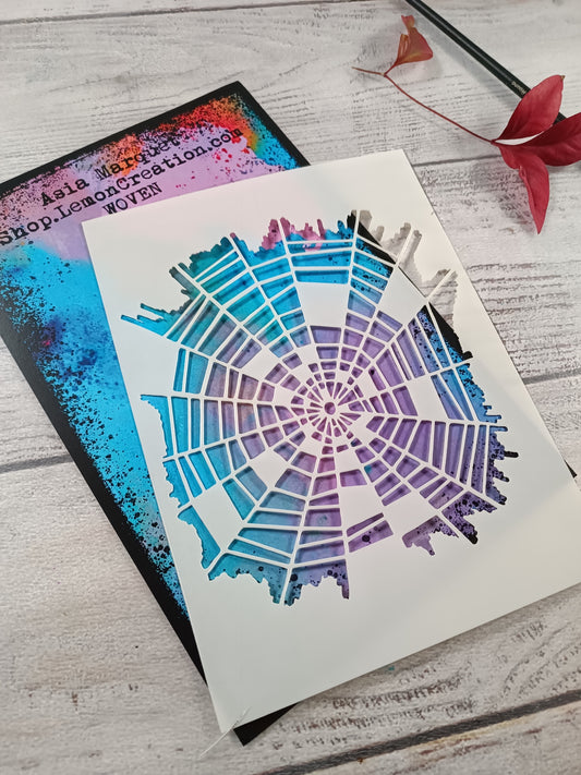 Mixed media stencil- WOVEN