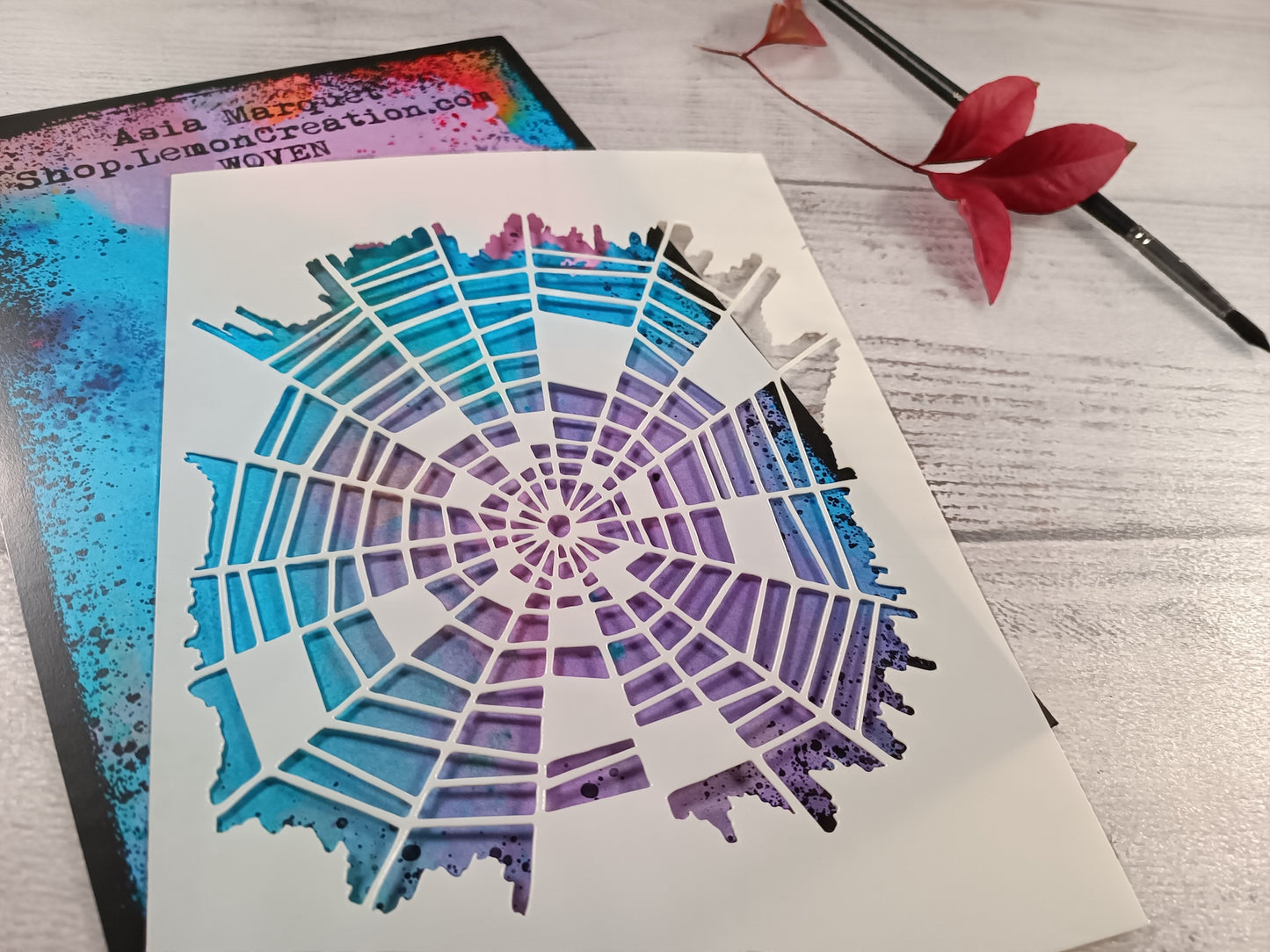 Mixed media stencil- WOVEN